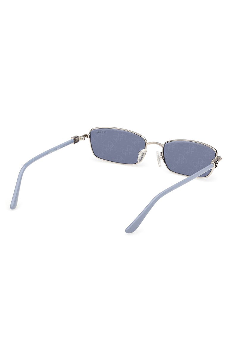 GUESS Rectangular Sunglasses, Alternate, color, Nickeltin / Blue Mirror