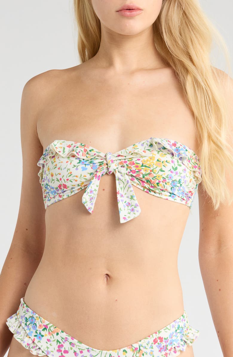 PacSun Ruffle Bandeau Bikini Top, Main, color, Wildflower