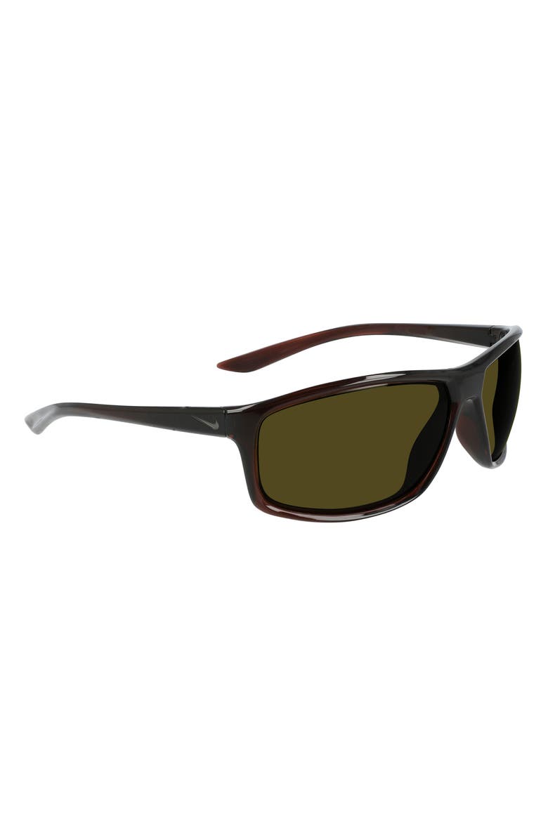 Nike Adrenaline 66mm Rectangular Sunglasses, Alternate, color, Brown
