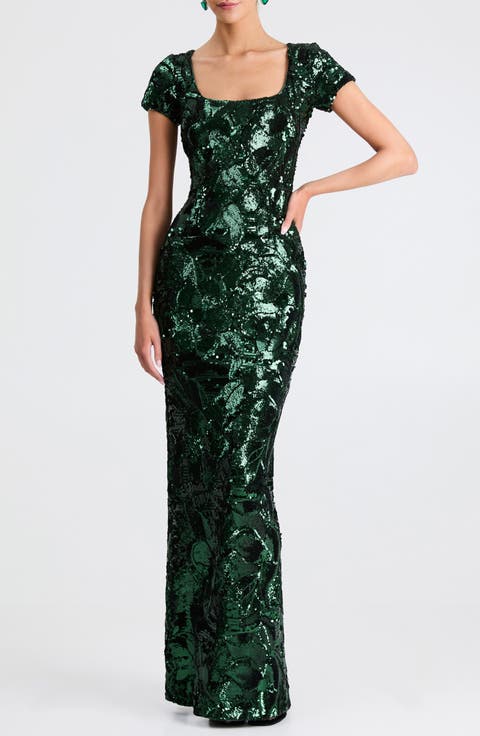 Danny Sequin Column Gown