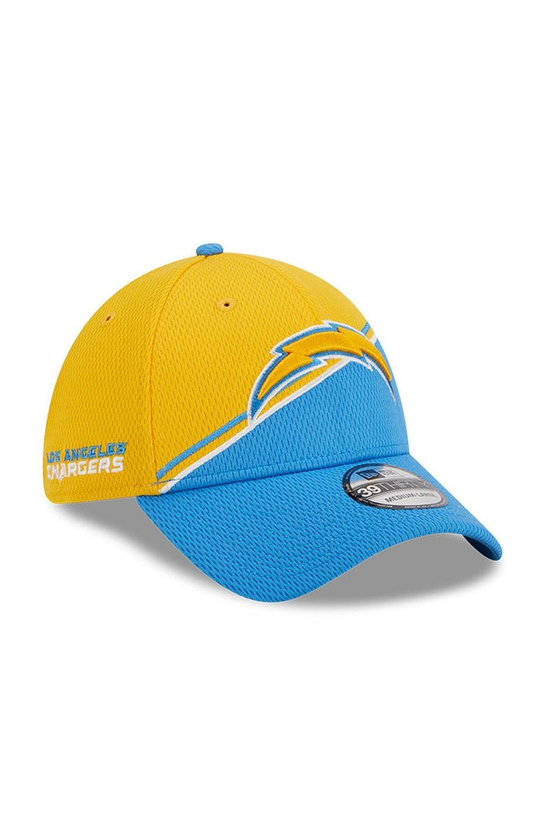New Era Men's New Era Gold/Powder Blue Los Angeles Chargers 2023 Sideline 39THIRTY Flex Hat, Main, color, Gold