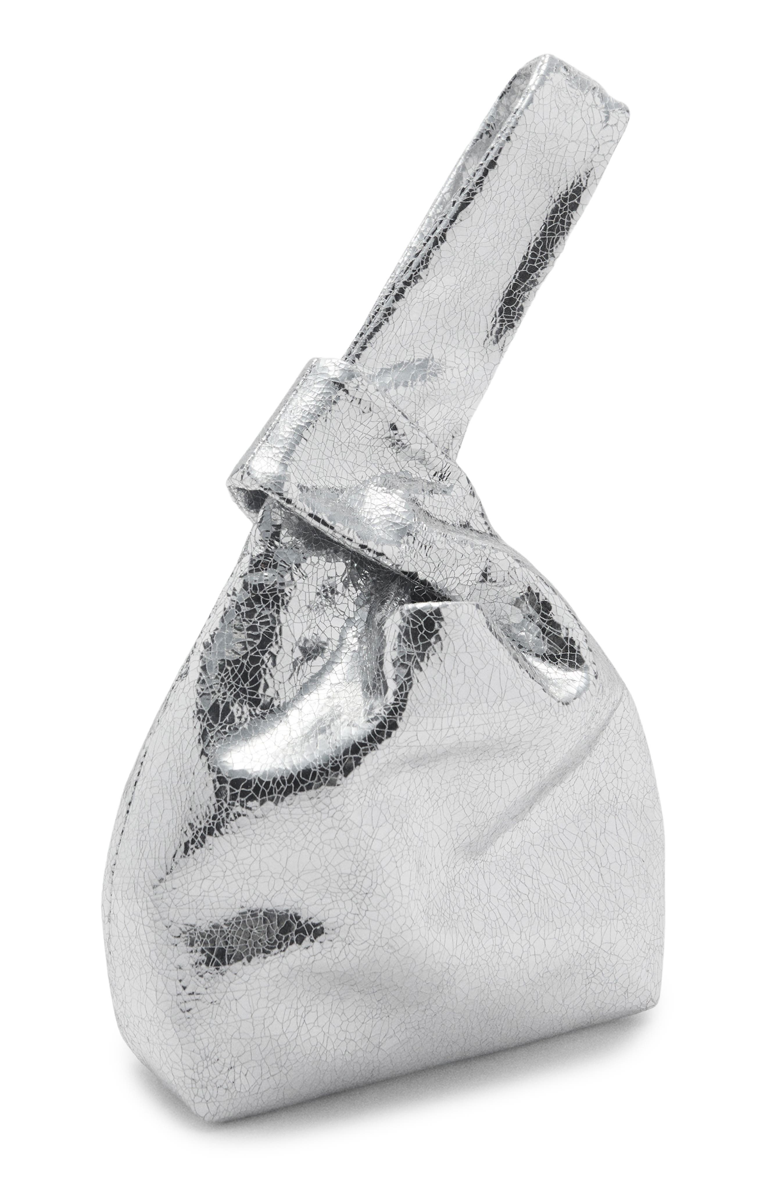 MANGO Crackled Metallic Handbag, Alternate, color, 