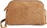 Saint Laurent Gaby Cassandre Quilted Suede Crossbody Pouch