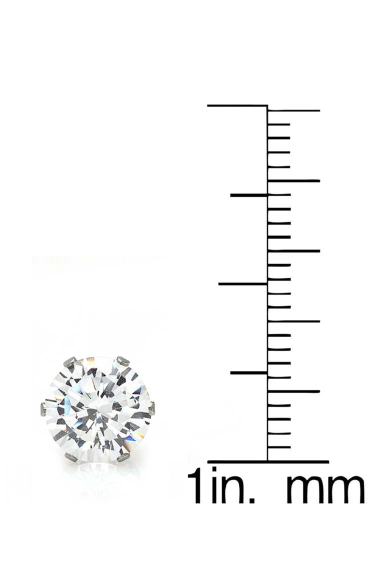 Simulated Diamond Stud Earrings, Alternate, color, SILVER