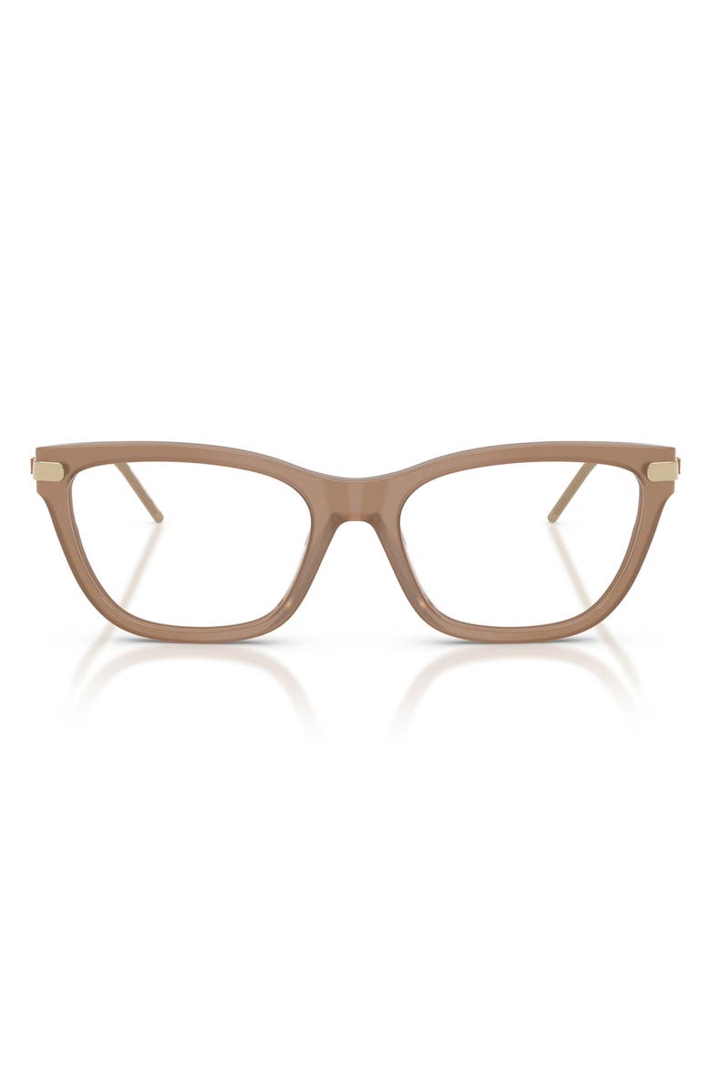 Emporio Armani 52mm Cat Eye Optical Glasses, Main, color, Shiny Opal Tundra / Demo Lens