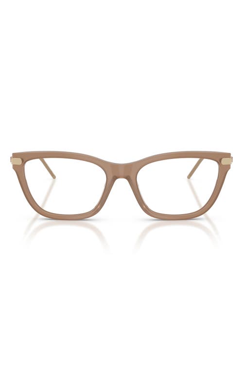 Emporio Armani 54mm Cat Eye Optical Glasses In Brown