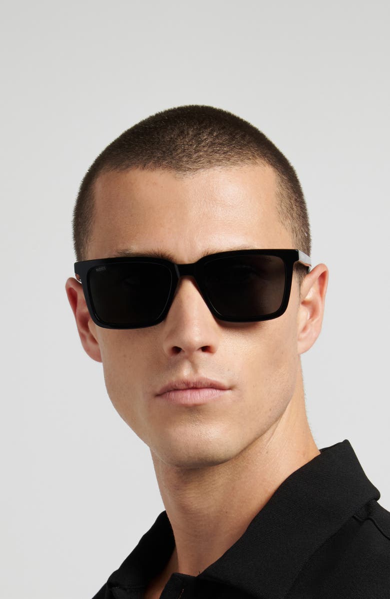 BOSS 55mm Sunglasses, Alternate, color, Black