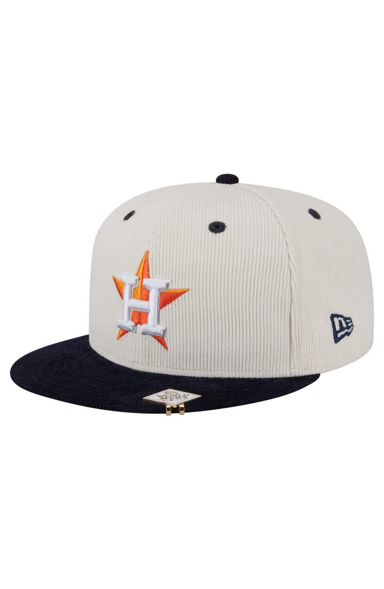 New Era Men's New Era Cream/Navy Houston Astros Two-Tone Corduroy 59FIFTY Fitted Hat, Alternate, color, Cream