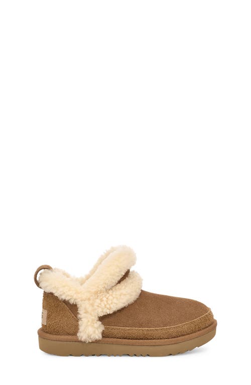 Ugg ® Classic Ultra Mini Spillseam Genuine Shearling Bootie In Brown