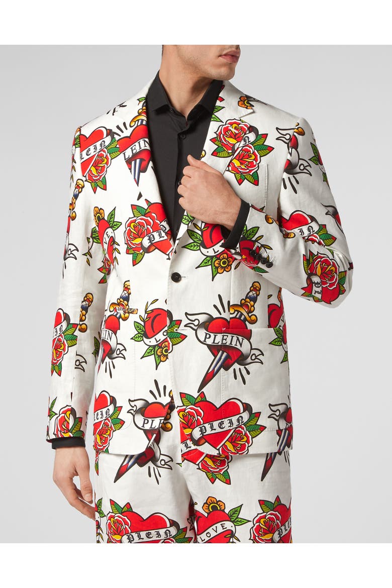 Linen Blazer Love Men, Main, color, white