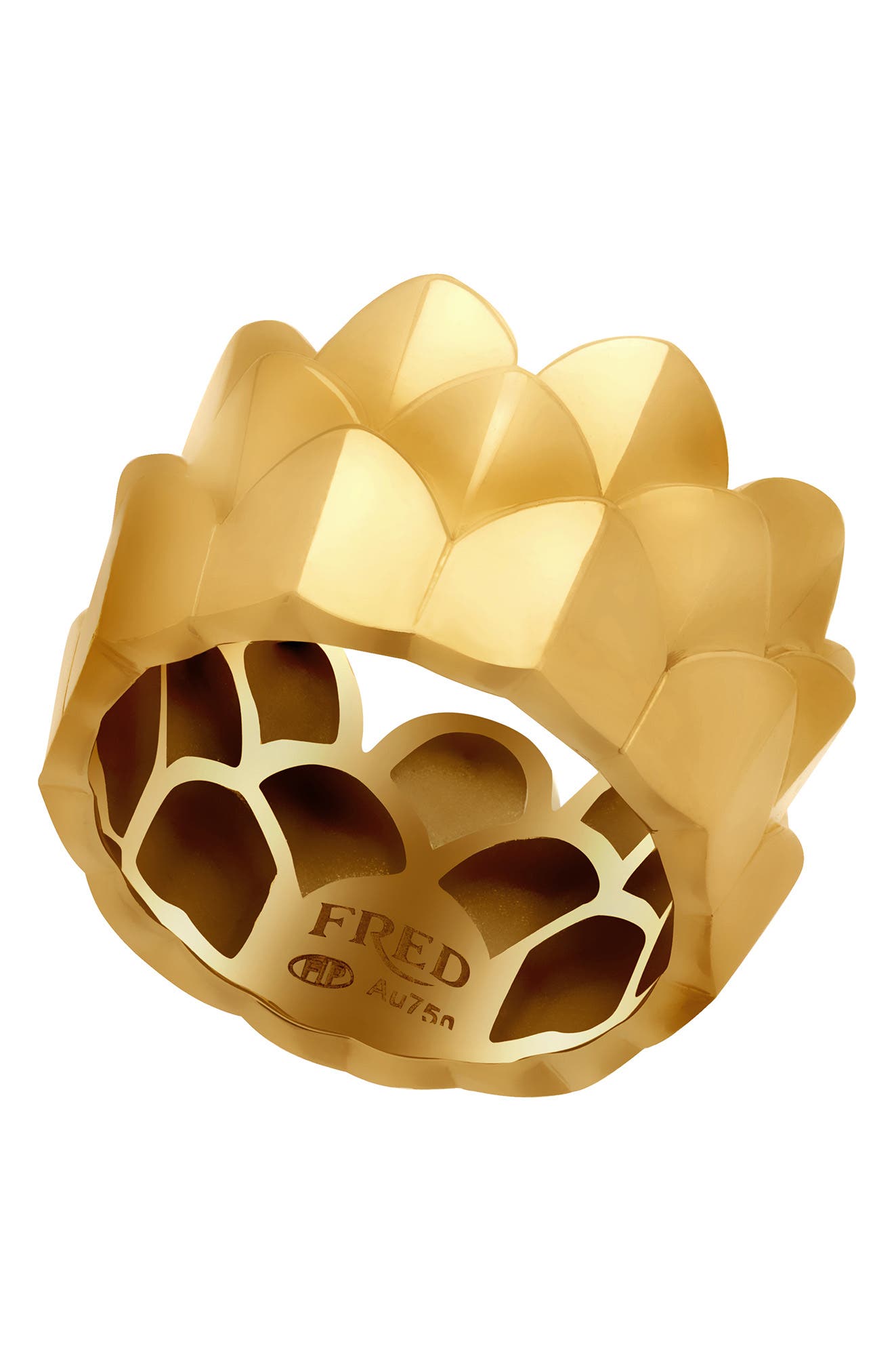 FRED OF PARIS Une Ile D'or 18K Yellow Gold Triple Layered Heart Ring ...