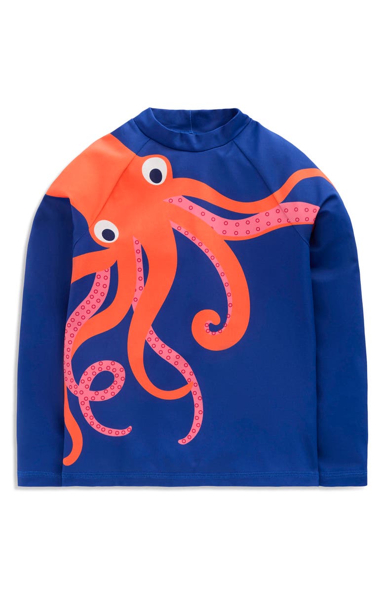 Mini Boden Kids' Sun Safe Fun Long Sleeve Rashguard, Main, color, Octopus