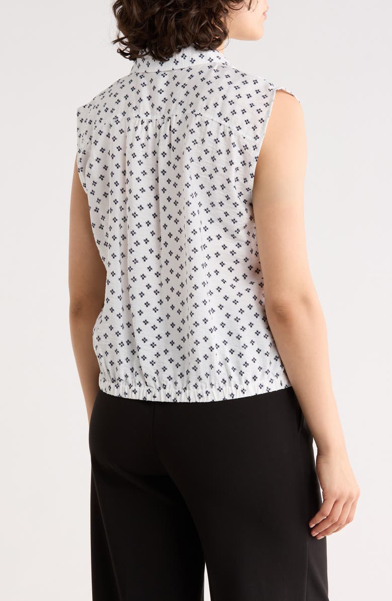Adrianna Papell Floral Sleeveless Button-Up Top, Alternate, color, Ivory/ Navy Petal