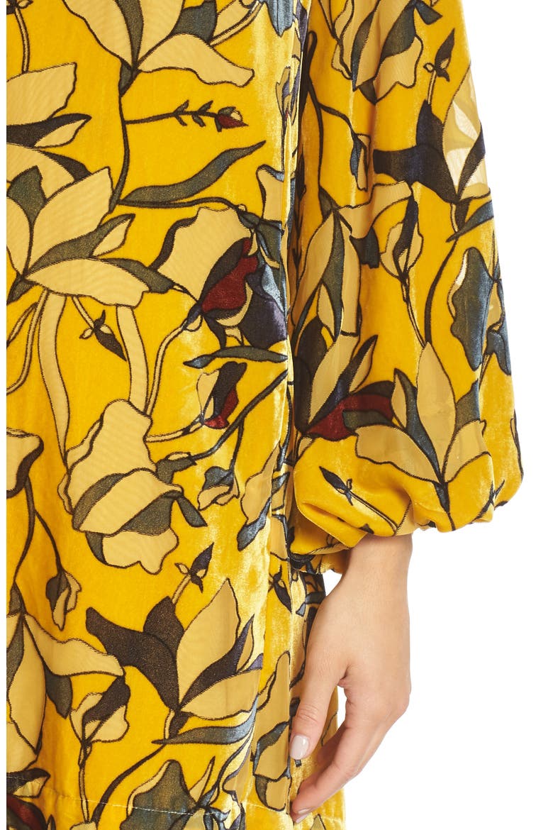 Aventine Velvet Tunic Dress, Alternate, color, CALLUNA YELLOW