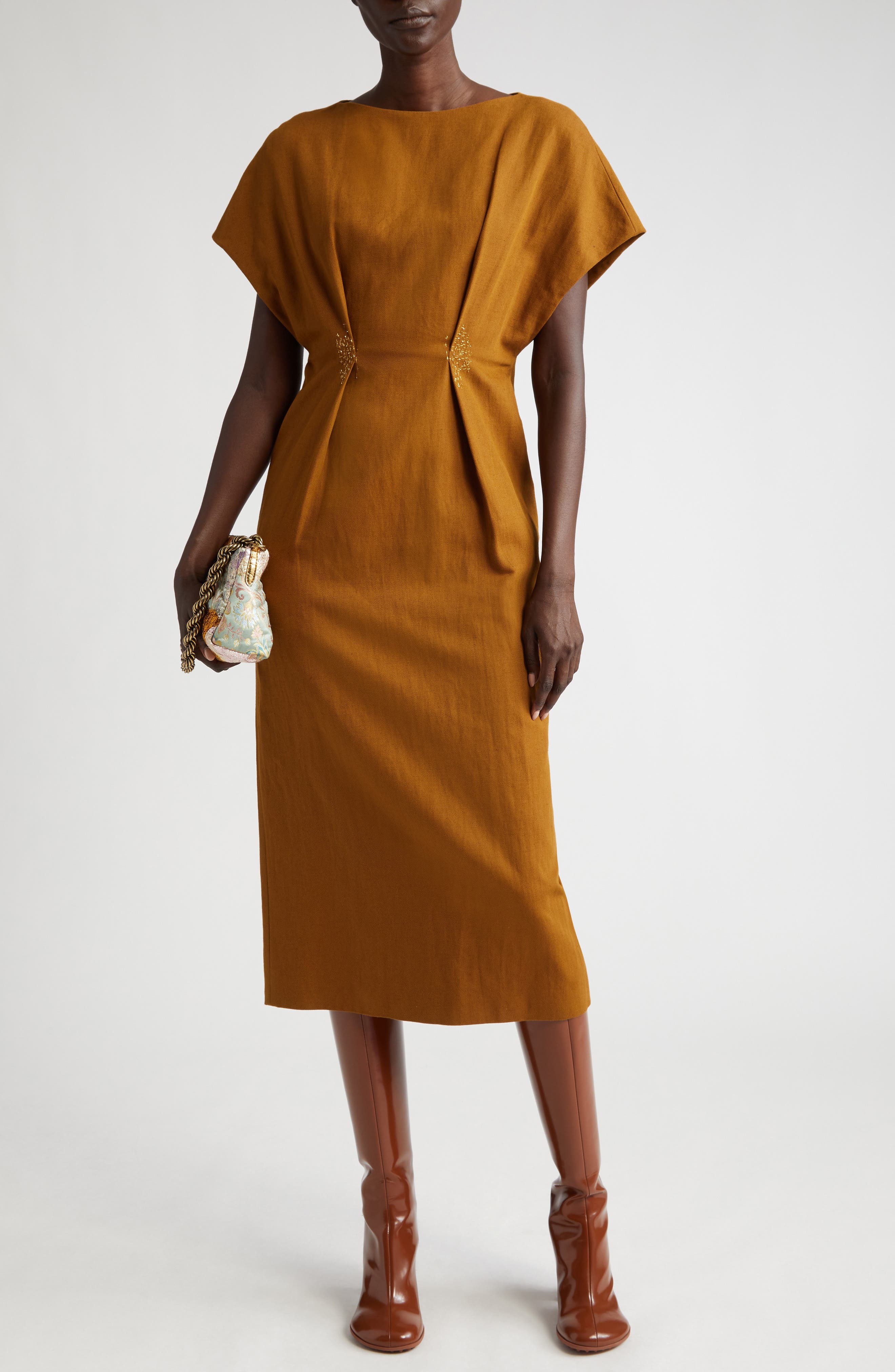 Dries Van Noten Dezos Tucked Waist Shift Dress (Women) | Nordstrom