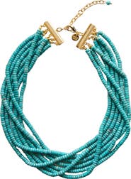MARLYN SCHIFF Turquoise Bead Multistrand Necklace