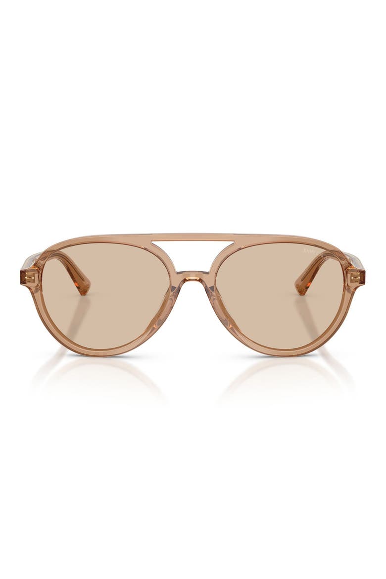 55mm Pilot Sunglasses, Main, color, TRANSPARENT TAN / BROWN