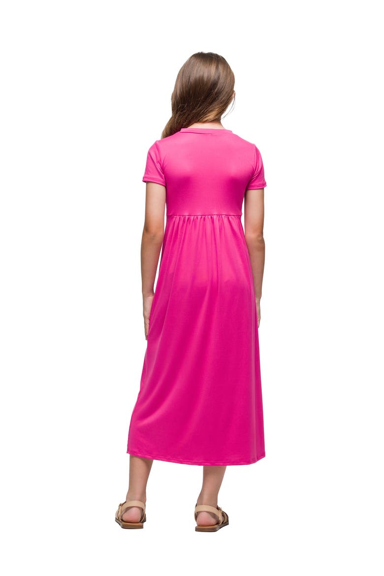 Short Sleeve Pleated Midi Dress, Alternate, color, Pink