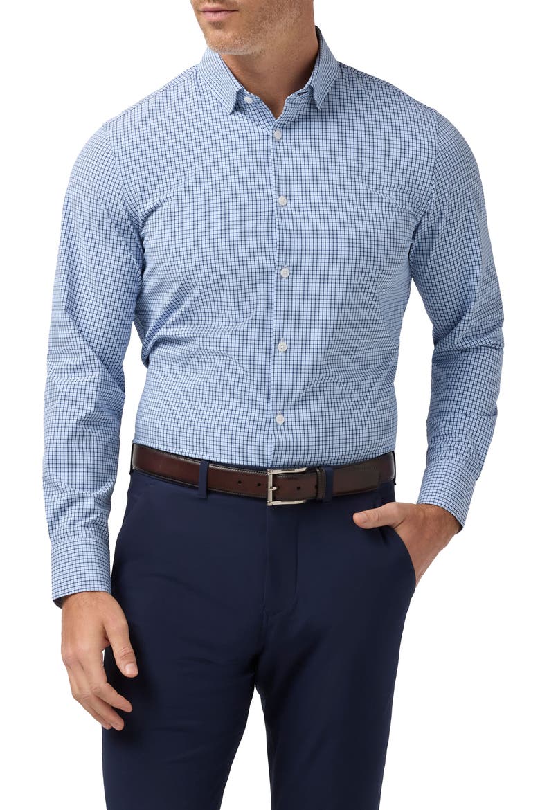 Halyard Trim Fit Plaid Button-Up Shirt, Main, color, MIDNIGHT NAVY SAM PLAID