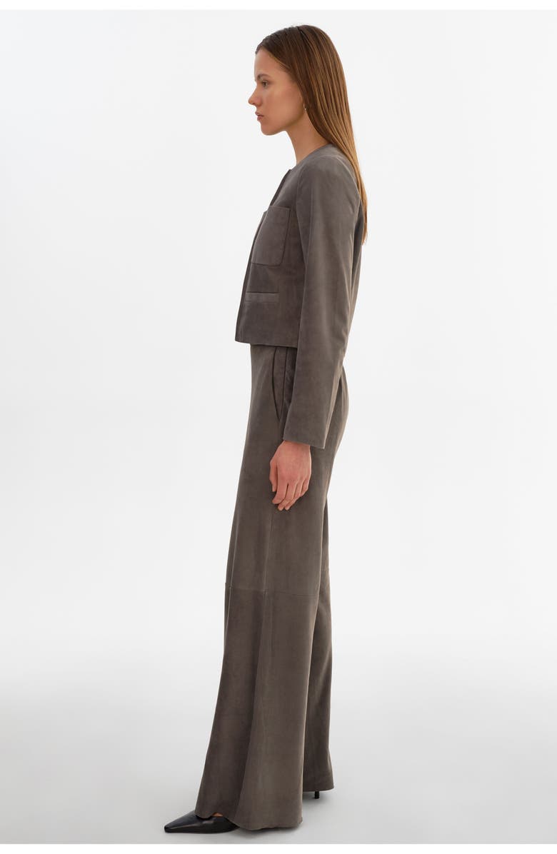 LAMARQUE Linette S | Suede Jacket, Alternate, color, Streel Grey