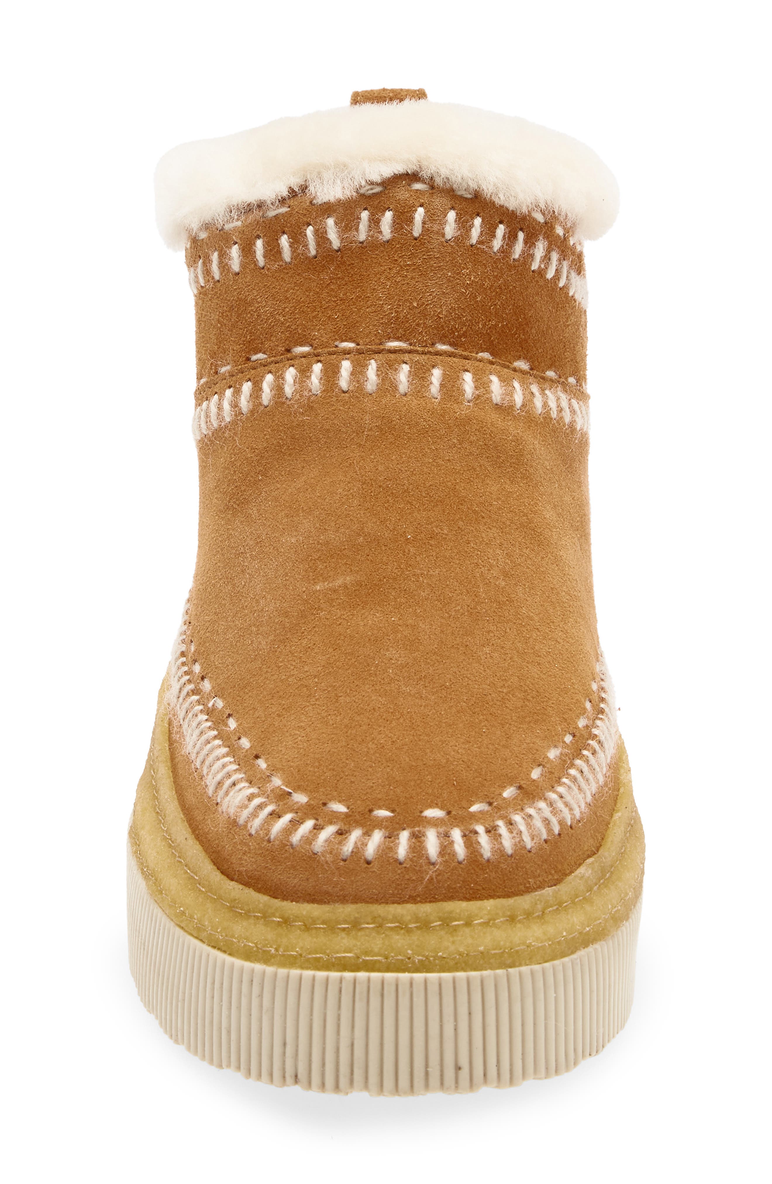 Laidback London Ronan 6.0 Genuine Shearling Lined Ankle Boot, Alternate, color, Chestnut Suede / Natural