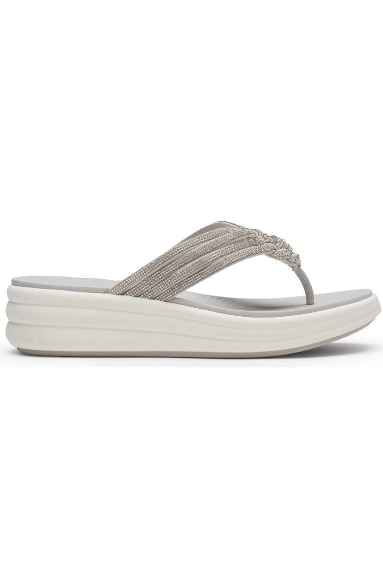 Clarks<sup>®</sup> Drift Gem Wedge Flip Flop, Alternate, color, Silver