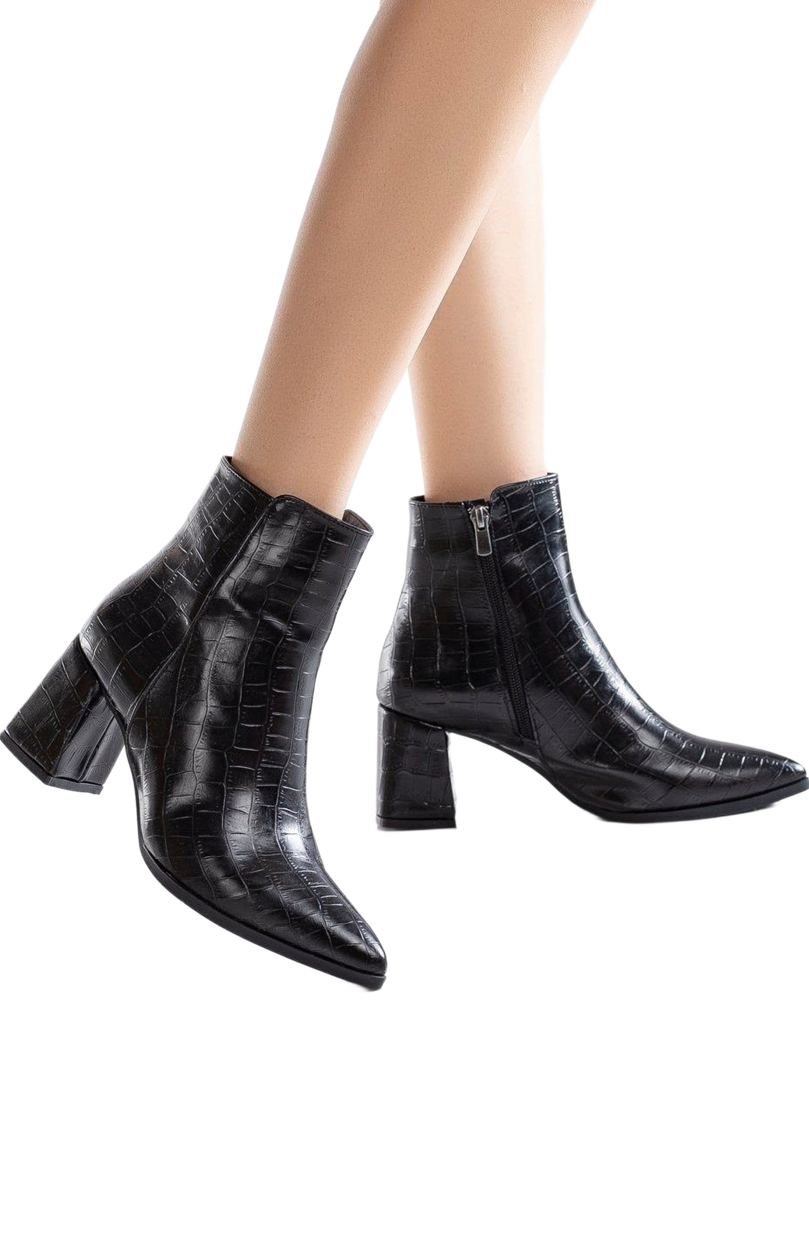 Forever & Always Shoes Lilith Croco Ankle Boots, Alternate, color, 