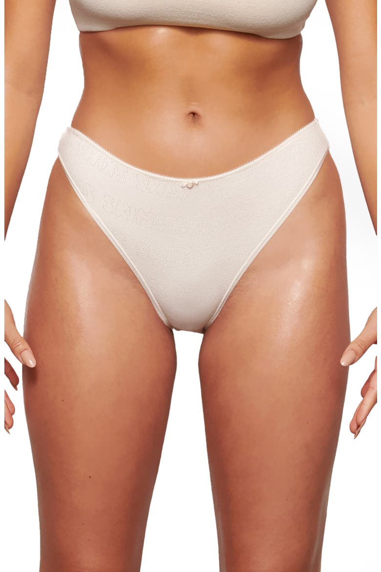 Pointelle Logo Briefs, Main, color, BONE
