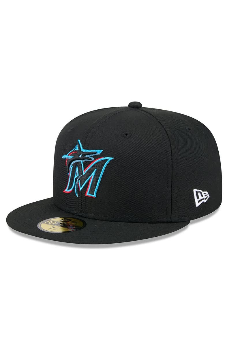 New Era Men's New Era  Black Miami Marlins 2025 Jackie Robinson Day 59FIFTY Fitted Hat, Alternate, color, 
