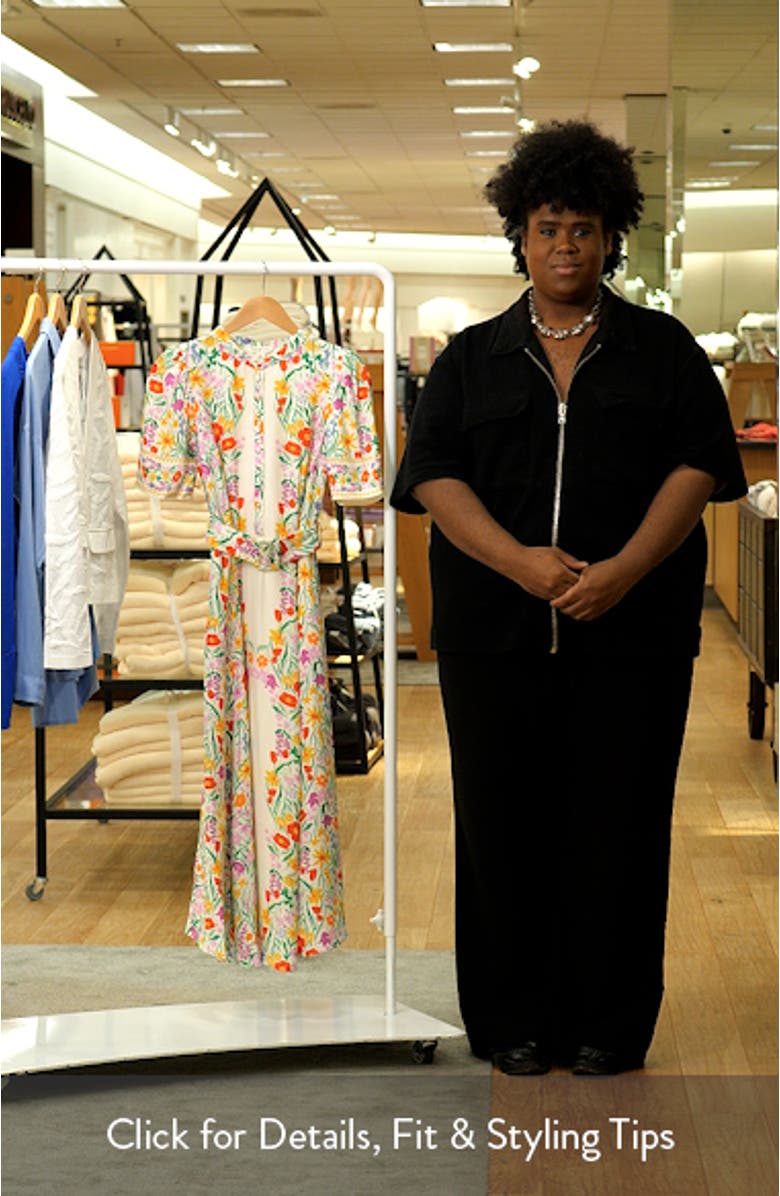 Kate Floral Puff Sleeve Belted Shirtdress, sales video thumbnail