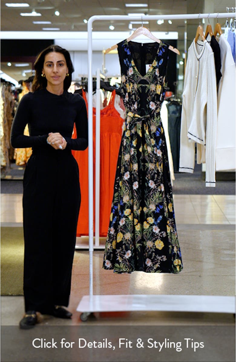 Floral Sleeveless Linen Maxi Dress, sales video thumbnail