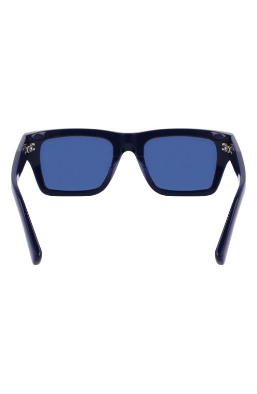 Ferragamo Prisma 53mm Modified Rectangular Sunglasses In Blue