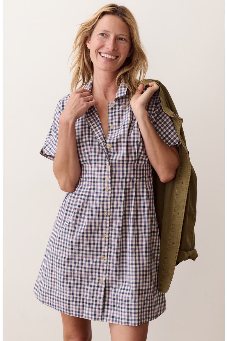 Arden Check Mini Shirtdress, Alternate, color, BLUE AND LAVENDER PLAID