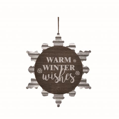 Metal Multicolor Christmas Snowflake Wall Decor