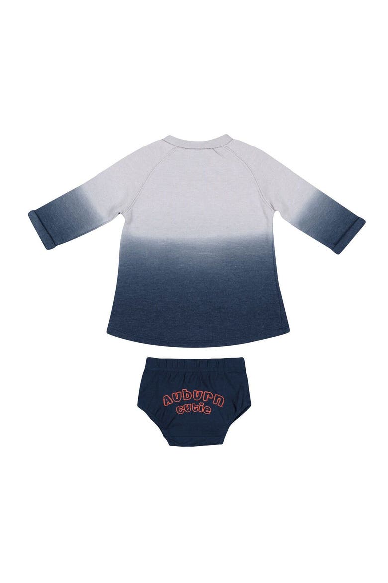 Newborn & Infant Colosseum Gray/Navy Auburn Tigers Hand in Hand Ombre Dress & Bloomers Set, Alternate, color, Gray