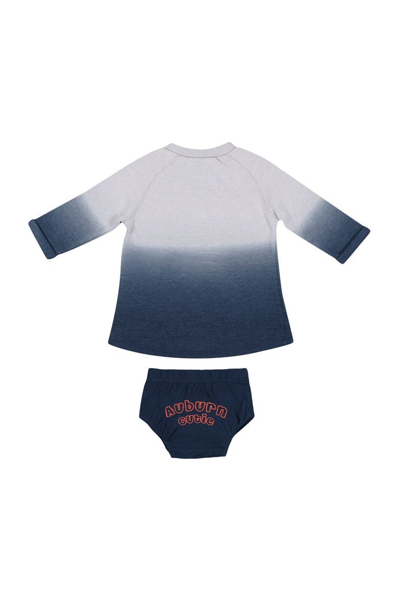 COLOSSEUM Newborn & Infant Colosseum Gray/Navy Auburn Tigers Hand in Hand Ombre Dress & Bloomers Set, Alternate, color, 