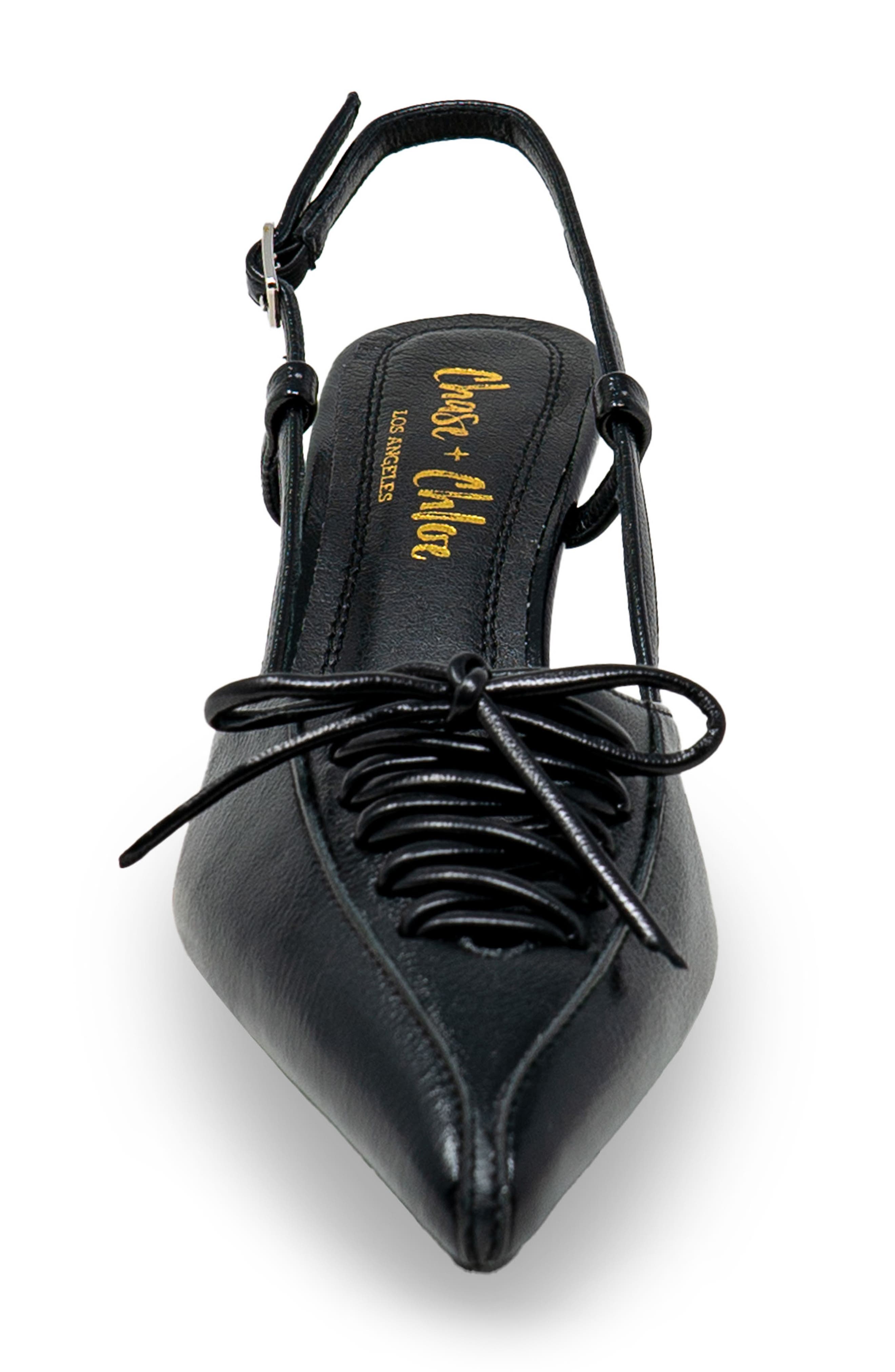 CHASE AND CHLOE Corset Pointed Toe Kitten Heel Pump, Alternate, color, 