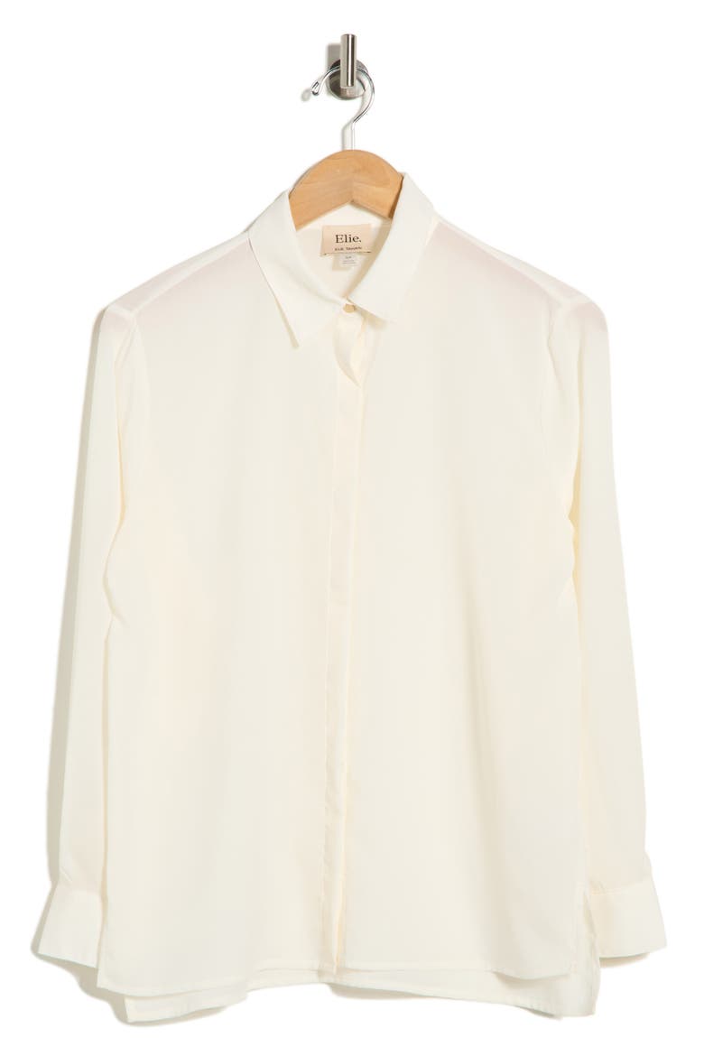 Hidden Placket Long Sleeve Shirt, Alternate, color, EGRET