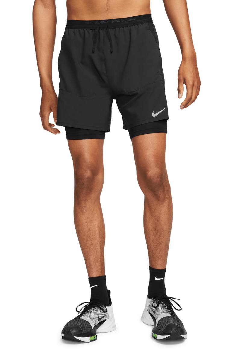 Dri-FIT Stride Hybrid Running Shorts, Main, color, BLACK/ BLACK/ BLACK