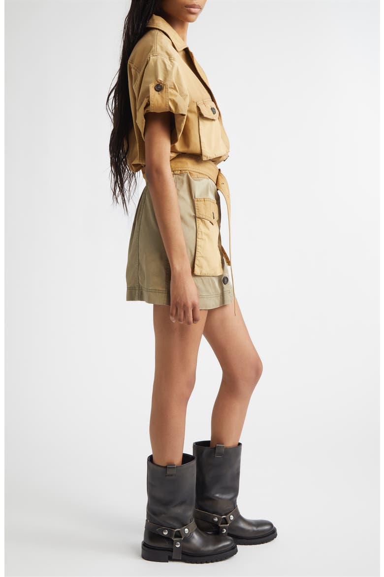 Journey Pamela Saharian Cotton Mini Shirtdress, Alternate, color, BISTRE/ GOTHIC OLIVE