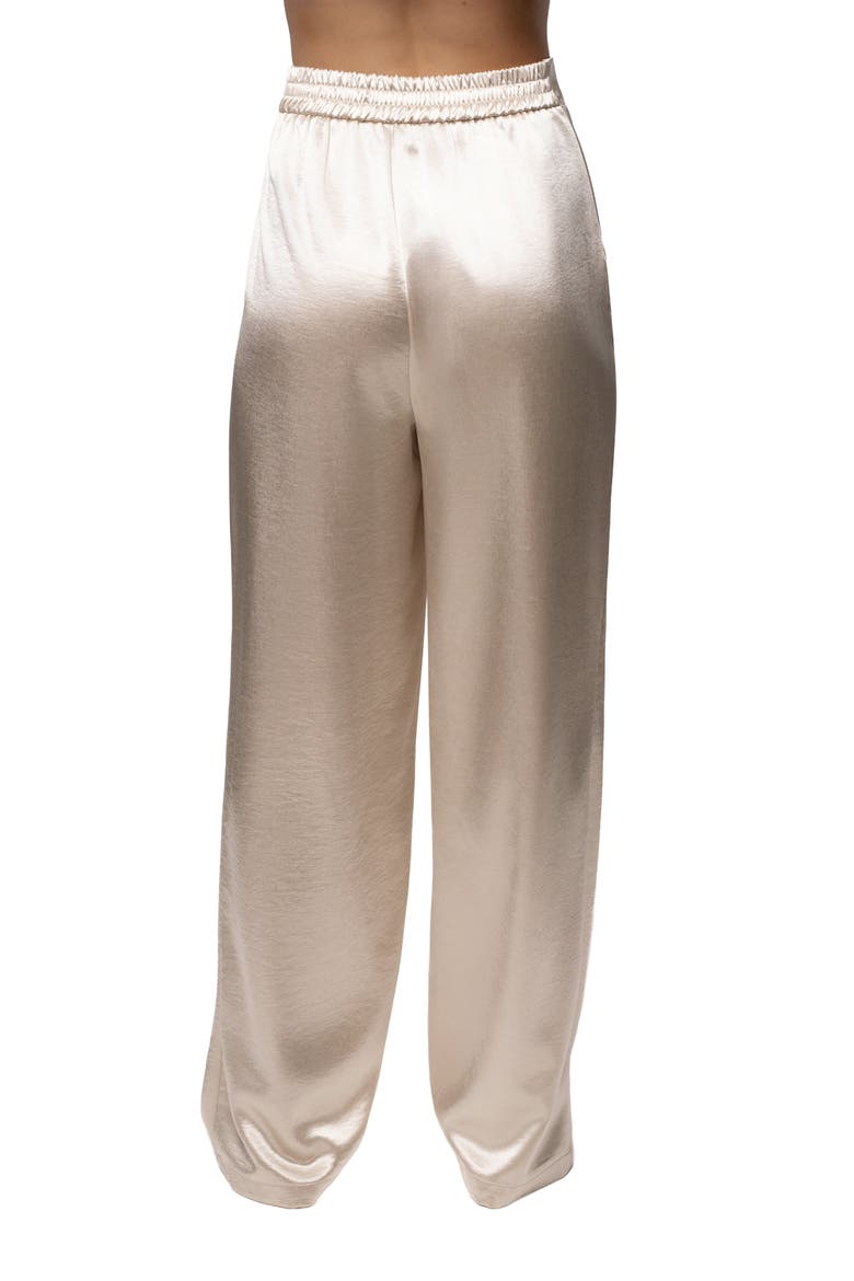Thea Satin Pants, Alternate, color, Ivory