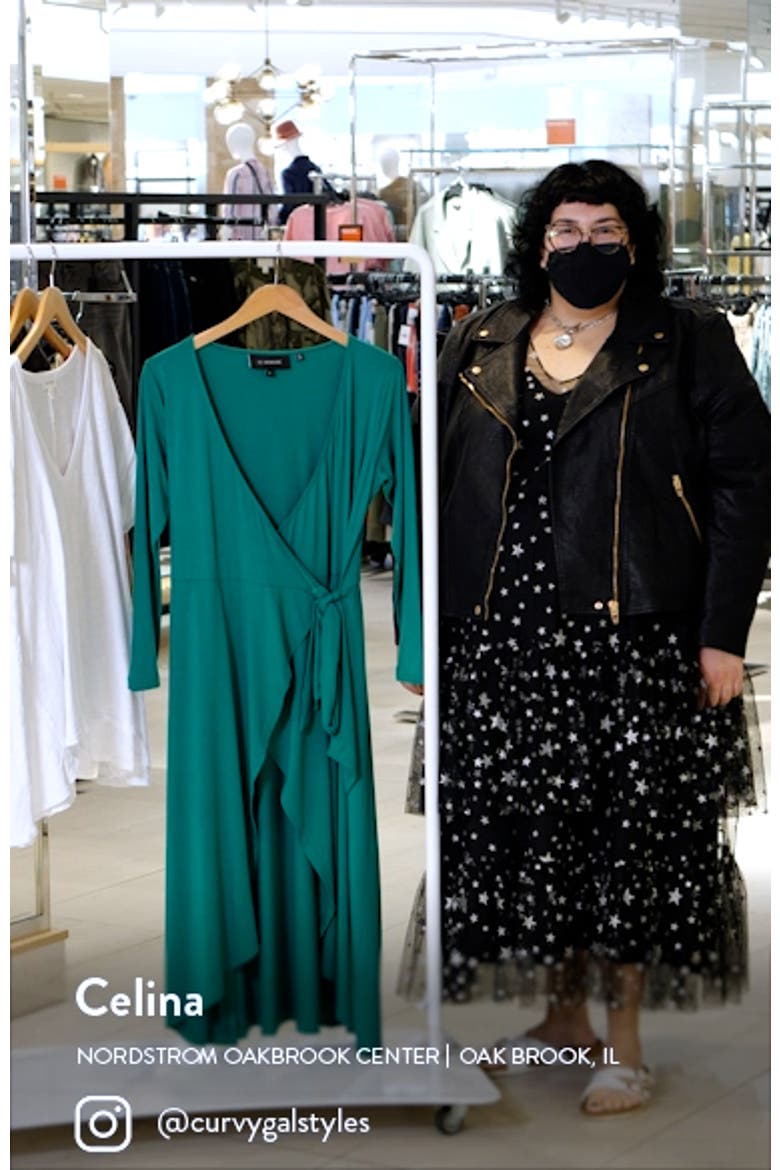 Luna Long Sleeve Jersey Wrap Dress video