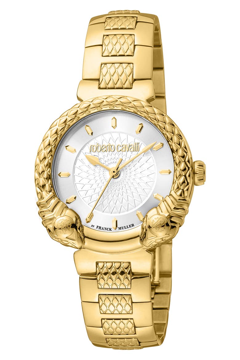 Snake Swiss Quartz Bracelet Watch, 32mm, Main, color, GOLD