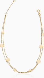 Oradina 14K Yellow Gold Honey Station Anklet