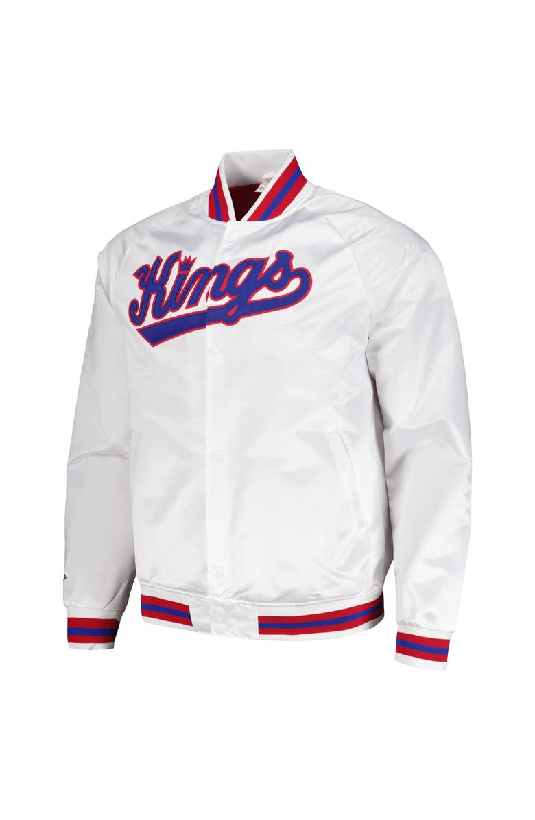 Mitchell & Ness Men's Mitchell & Ness White Sacramento Kings Hardwood Classics  Throwback Wordmark Raglan Full-Snap Jacket, Alternate, color, 