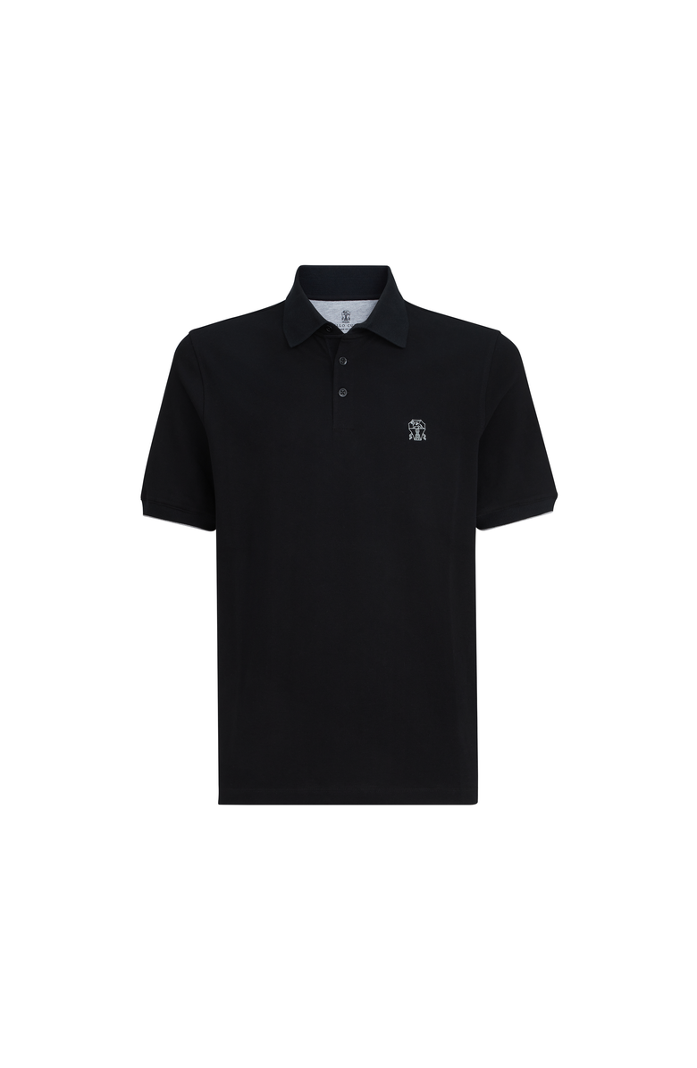 Brunello Cucinelli Piqué polo shirt, Alternate, color, Black
