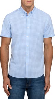 CONSTRUCT Round Checkered Woven Short Sleeve Basic