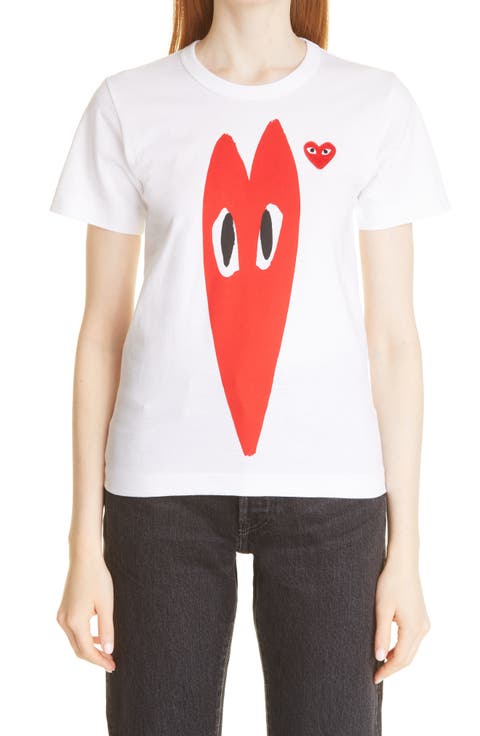 PLAY COMME DES GARÇONS Printed T-Shirt Comme Des Garçons Play logo-print T-shirt | Black | FARFETCH