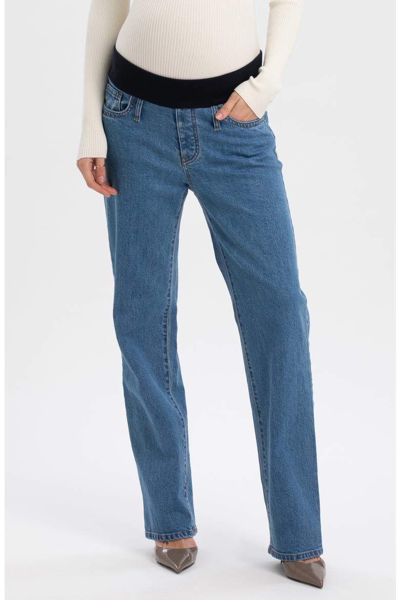 Straight Leg Maternity Jeans, Main, color, MEDIUM WASH