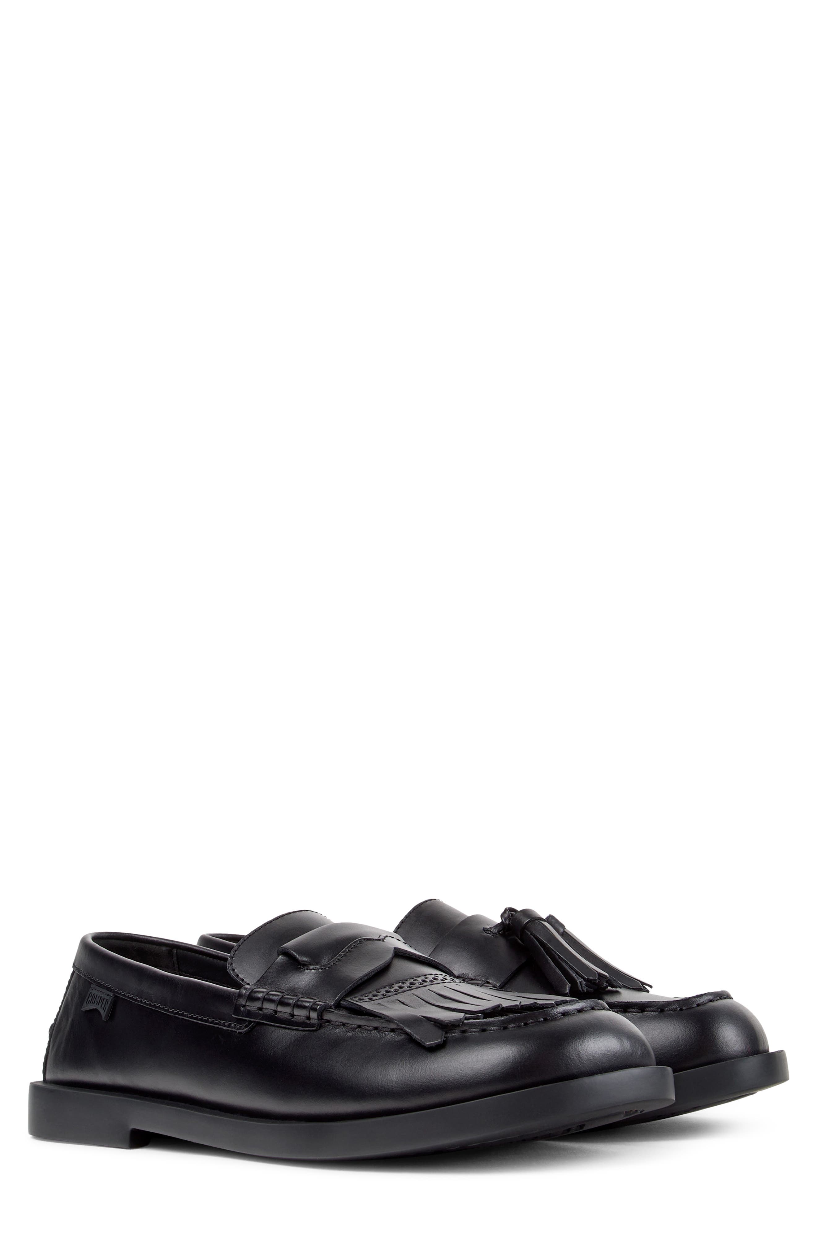 Don Twins Leather Loafer, Main, color, BLACK
